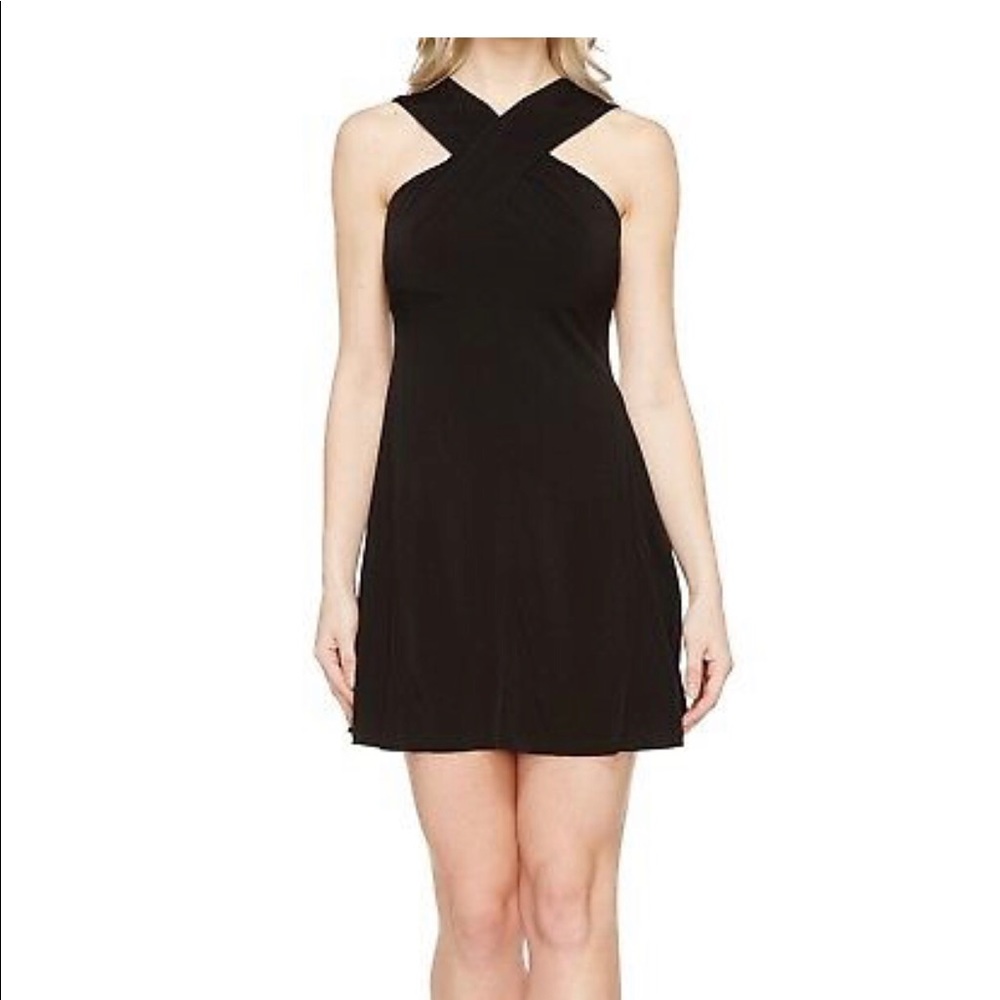 Michael Kors Halter Cross Neck Jersey A-line Dress